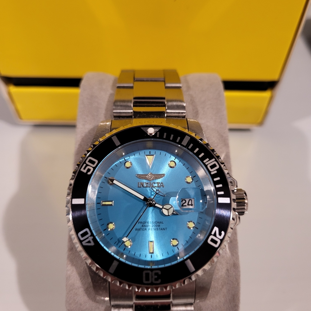 Invicta Blue Dial Silver Band Watch